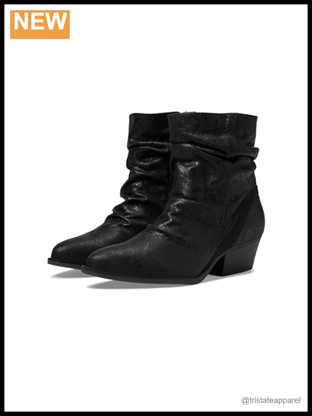 Women's Pointed Toe Ankle Bootie with Block Heel and Side Zipper